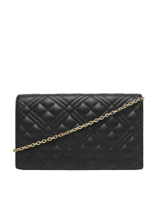 Love Moschino borsa a tracolla in ecopelle trapuntata nero oro