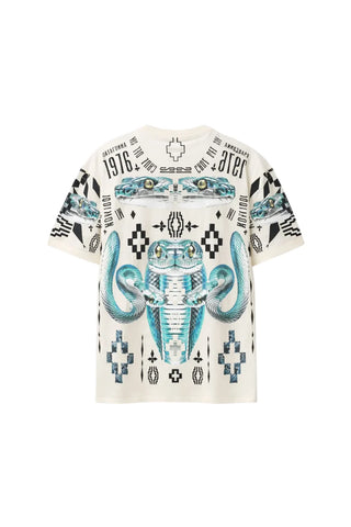 County of Milan T-shirt uomo manica corta stampe snake panna