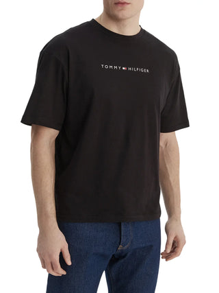 Tommy Hilfiger T-shirt manica corta uomo con logo nero UM0UM03643 BDS Tommy Hilfiger beachwear 