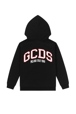 Gcds felpa bambino con zip e cappuccio nero B2JM1925BA5 BLACK GCDS