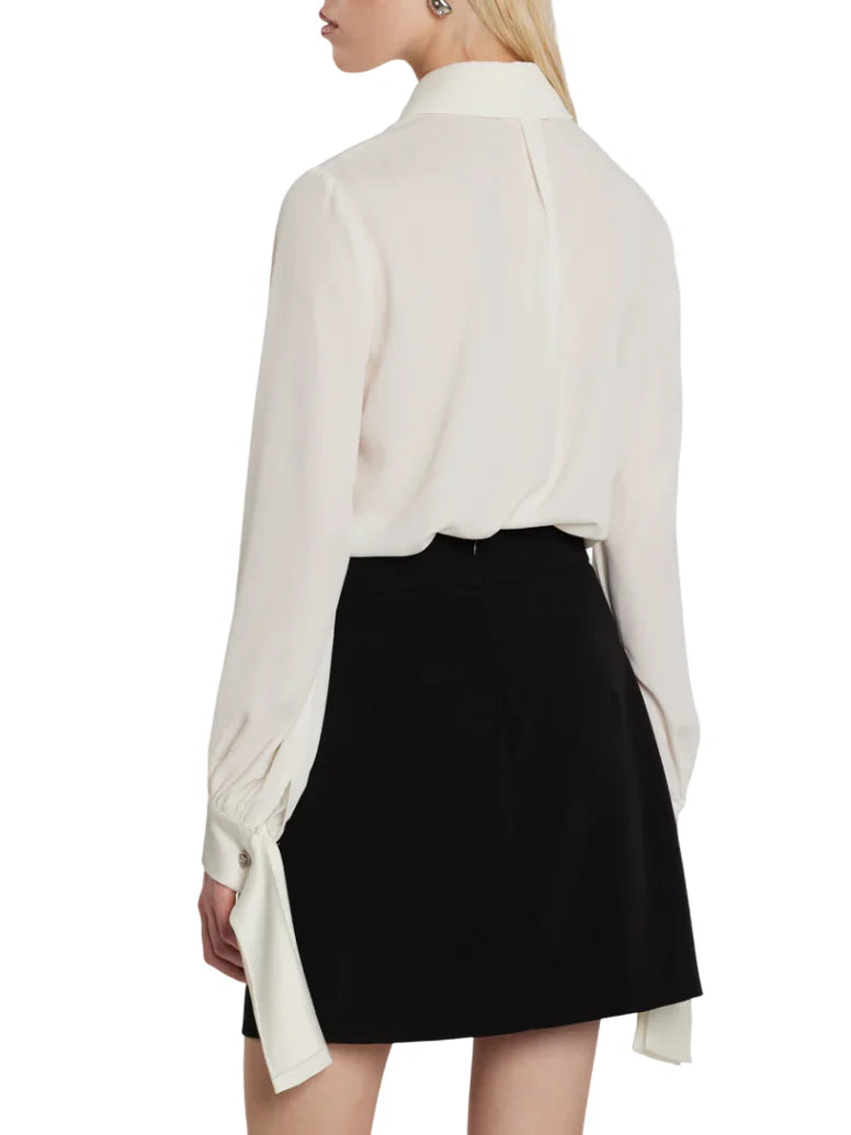 Relish blusa body Barber con fiocco gioiello bianco latte