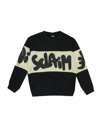 Disclaimer felpa bambino con banda logo nero 58685 NERO-LATTE DISCLAIMER 