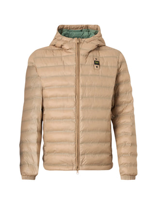 Blauer giubbino imbottitto uomo con cappuccio Charles beige