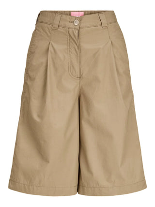Jjxx bermuda donna in cotone con pinces beige