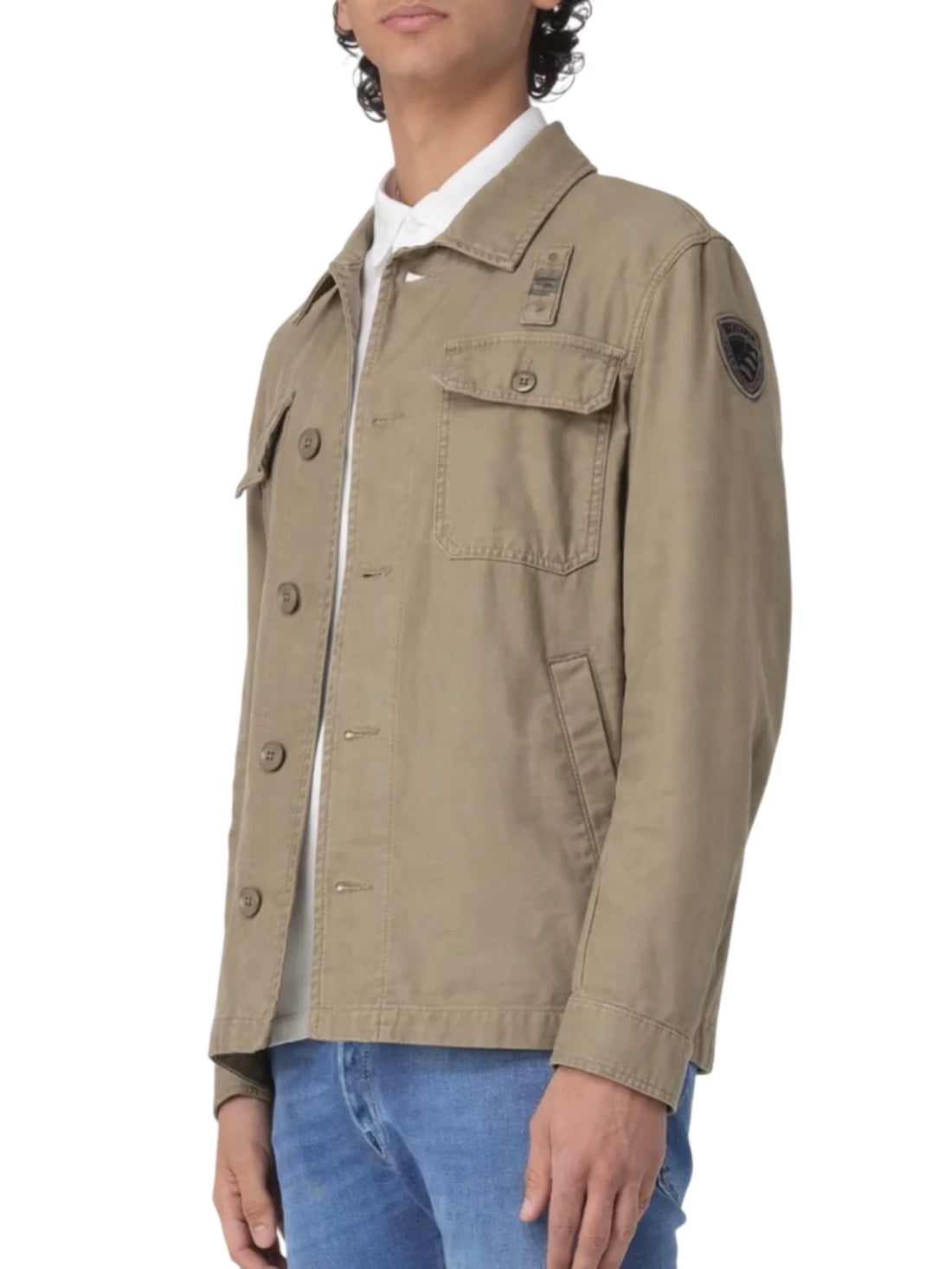 Blauer giubbino Goodale Dyed in cotone beige
