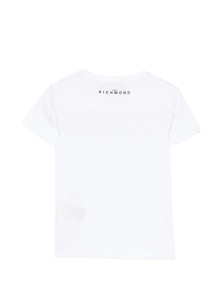John Richmond T-shirt bambino manica corta con logo bianco