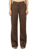 Vicolo pantaloni palazzo donna misto lino marrone