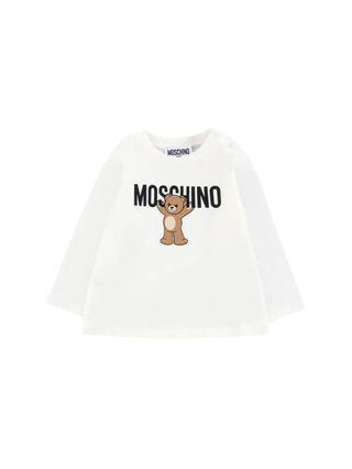 Moschino T-shirt neonato manica lunga panna MZO00R-LAA10 10063 MOSCHINO 
