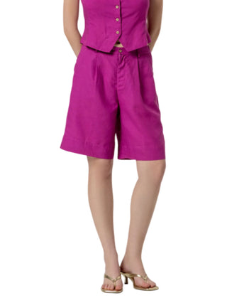 Surkana bermuda donna misto lino fucsia