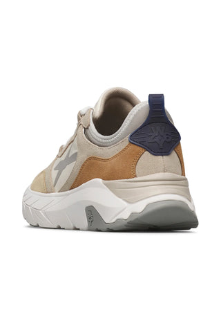 W6yz sneakers uomo in suede e tessuto tecnico beige tortora