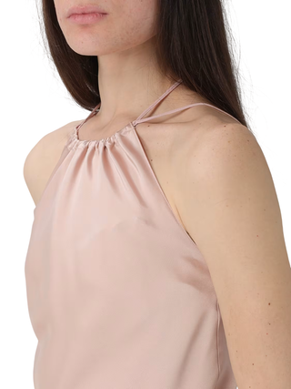 Pinko top Carota satin all'americana rosa cipria