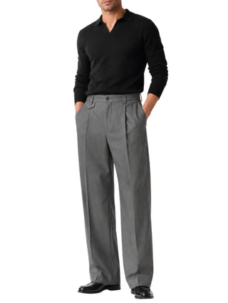 Alta Tensione pantaloni wide leg con pinces a righe grigio