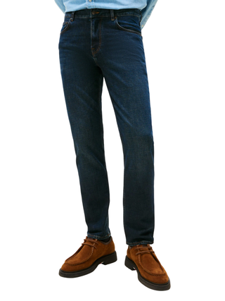 Tommy Hilfiger jeans uomo gamba dritta lavaggio blu
