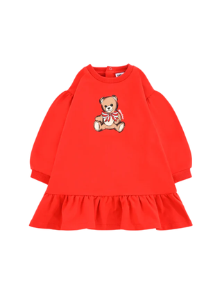 Moschino abito neonata in felpa con orsetto rosso MDV0CW-LDA16 50109 MOSCHINO 