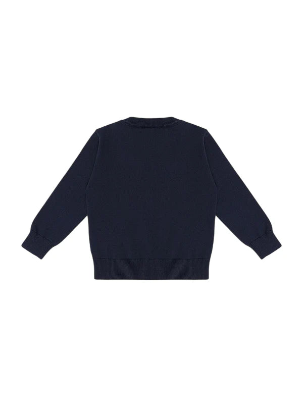 Boss maglia neonato in cotone con logo blu
