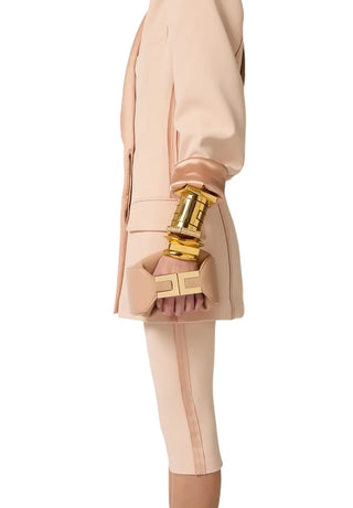 Elisabetta Franchi borsa a mano in ecopelle con placca logo nude