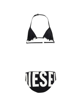 Diesel bikini a triangolo bambina con logo nero