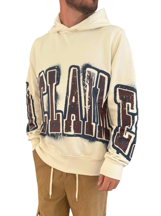 Disclaimer felpa uomo con maxi logo color latte 55124 LATTE DISCLAIMER 