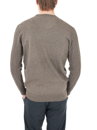 Yes Zee maglia uomo con trecce misto lana tortora M887-MG00 0298 YES-ZEE