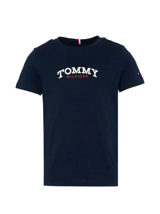 Tommy Hilfiger T-shirt bambino manica corta con logo blu