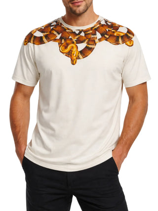 County of Milan T-shirt uomo stampa snake panna
