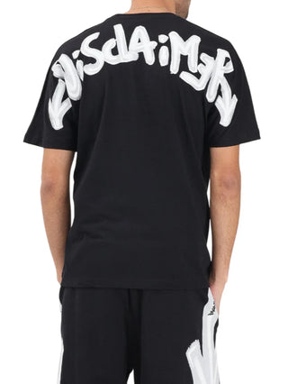Disclaimer T-shirt uomo manica corta stampa logo nero