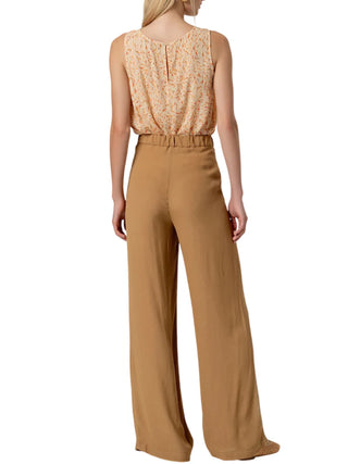 Surkana pantaloni palazzo in viscosa color cammello