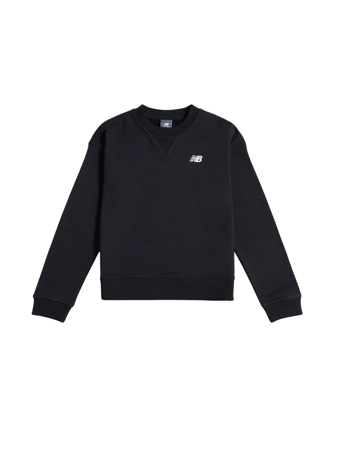 New Balance felpa bambina con logo ricamato nero