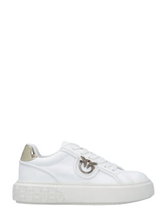 Pinko sneakers donna in pelle Yoko bianco oro