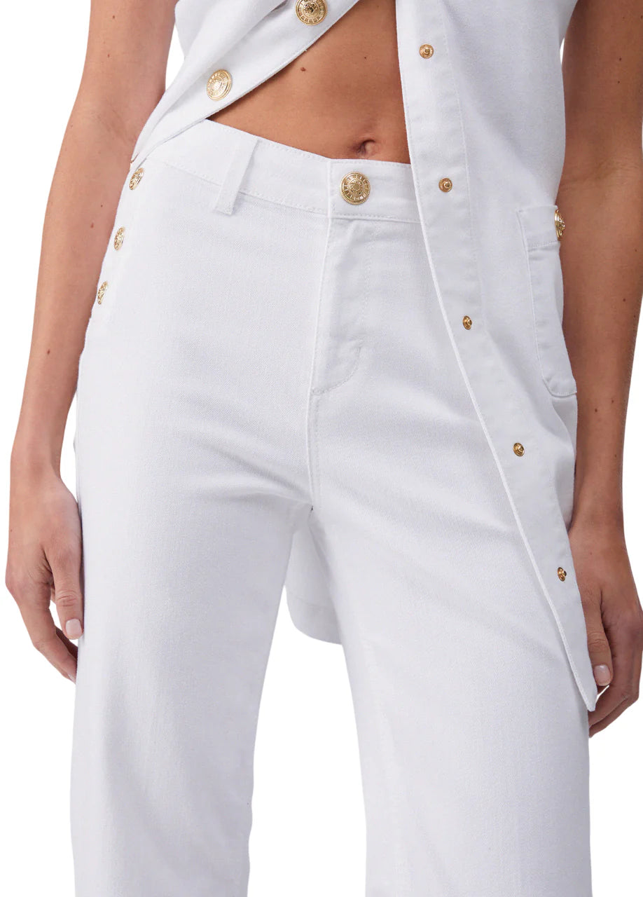 Liu Jo jeans a zampa donna vita alta bianco