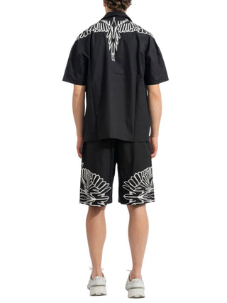 County of Milan bermuda uomo in cotone stampa iconica nero