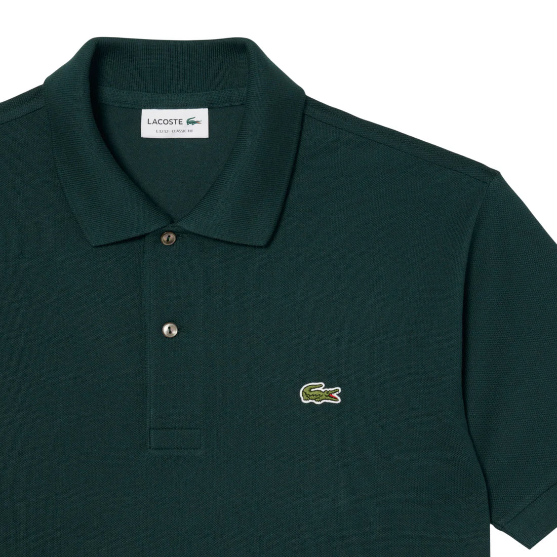Lacoste polo manica corta 12.12 in piquè verde scuro
