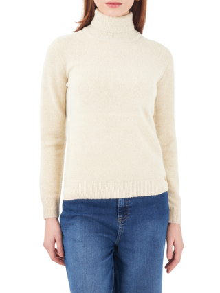 Yes Zee maglia dolcevita lurex ecrù M048-BT00 0101 YES-ZEE