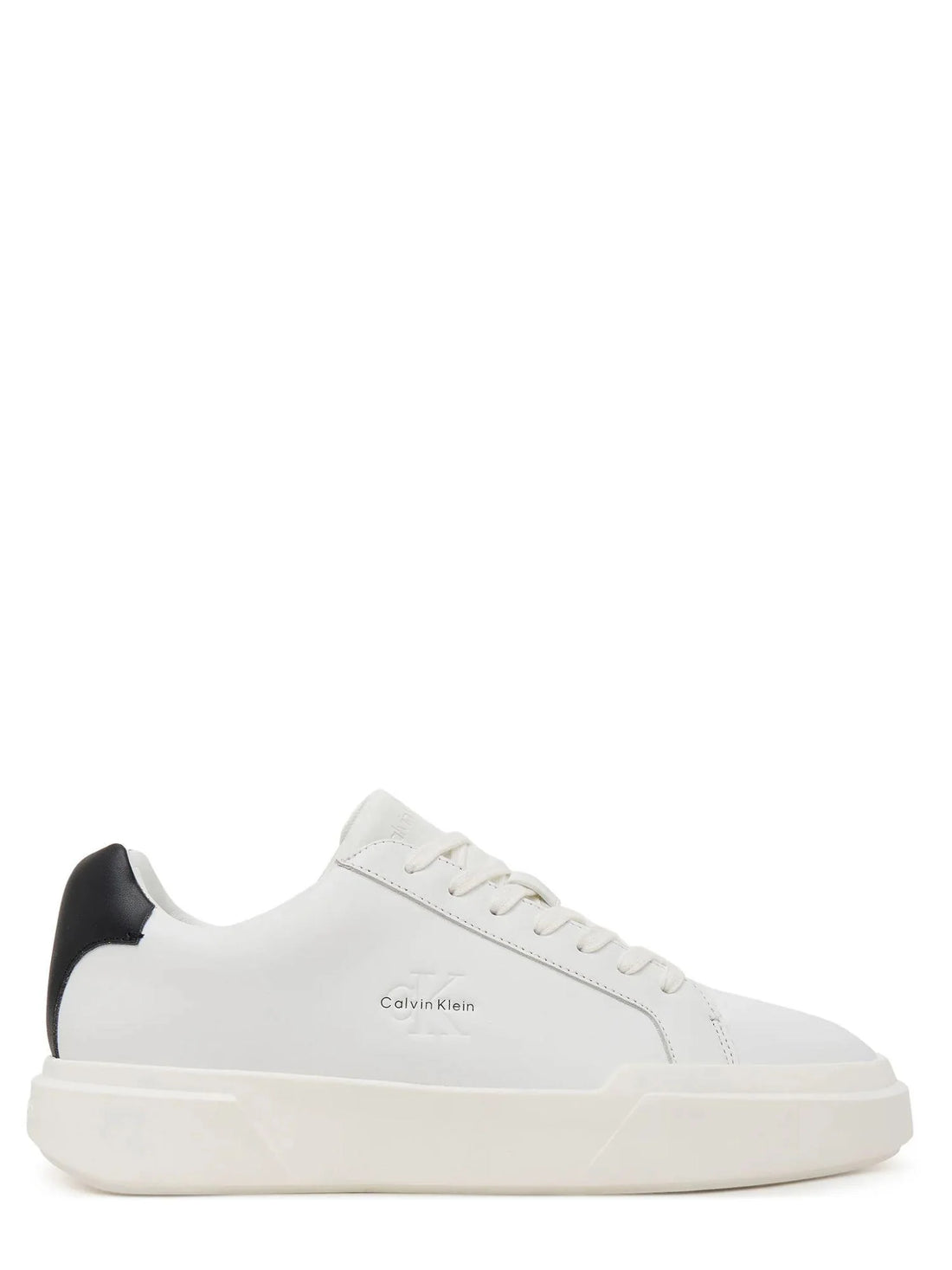 Calvin Klein sneakers uomo in pelle con logo bianco