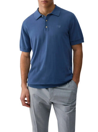Liu Jo polo in maglia uomo manica corta blu avio
