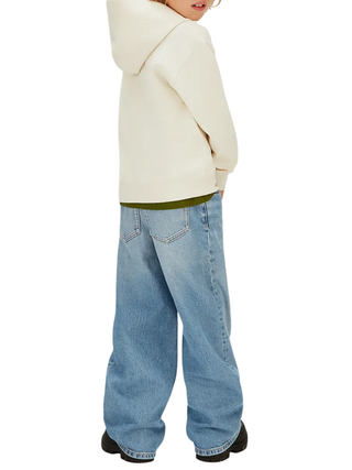 Calvin Klein Jeans felpa con cappuccio stampa logo ecrù