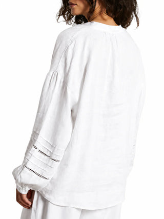 Jc Sophie blusa donna Leslie in lino bianco