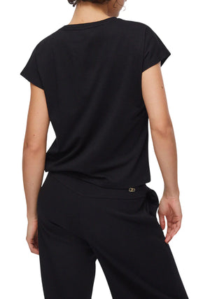 Liu Jo T-shirt manica corta con logo gioiello nero