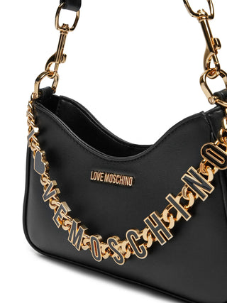 Love Moschino borsa in ecopelle con catenella logata nero