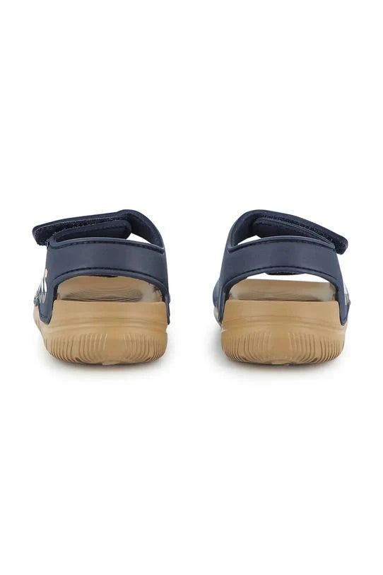 Boss sandali bambino in ecopelle con strappi blu