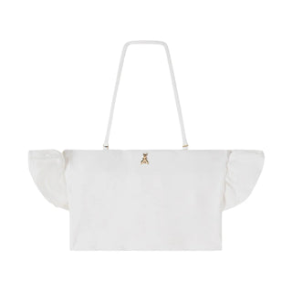 Patrizia Pepe top crop con rouches bianco