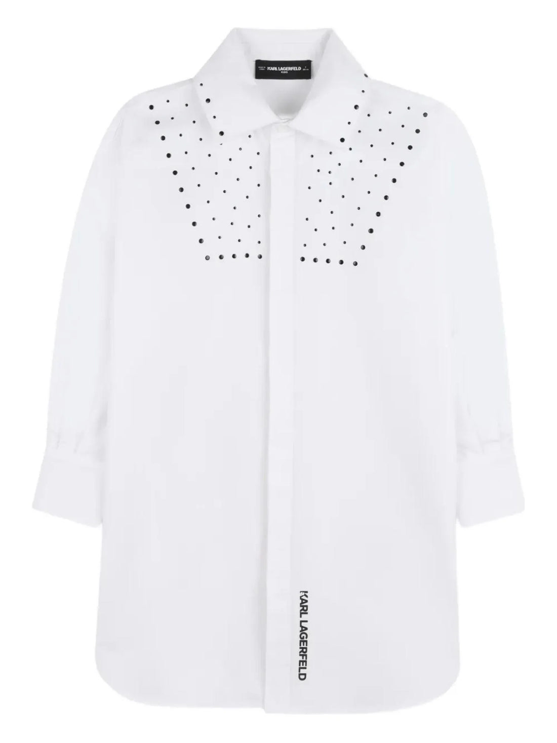 Karl Lagerfeld Jeans abito chemisier con strass bianco