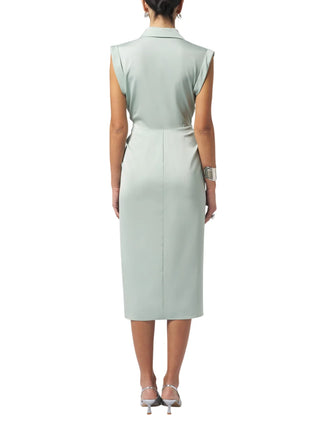 Silence abito midi Eveline satin verde acqua