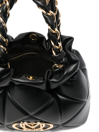 Love Moschino borsa a secchiello in ecopelle trapuntata nero