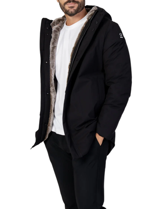 Suns giubbino imbottito uomo Gransasso Fur con cappuccio nero GBS53045U BLACK SUNS