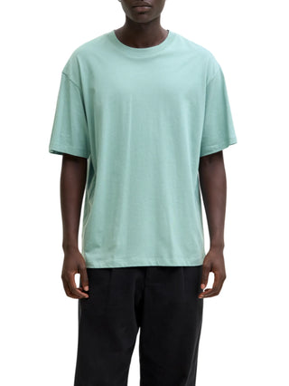 Jack&Jones T-shirt basic uomo in cotone verde acqua