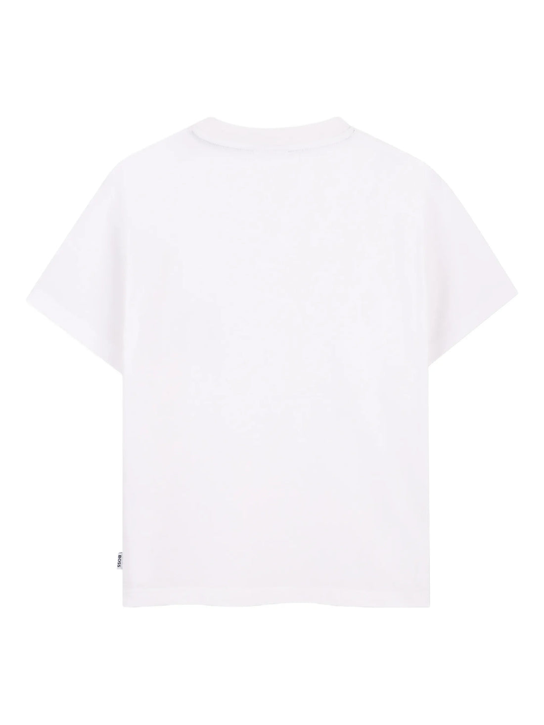 Boss T-shirt manica corta bambino con taschino logato bianco