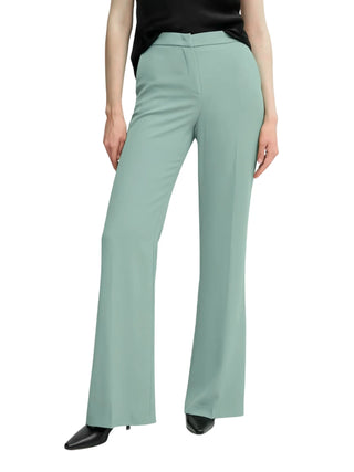 Sandro Ferrone pantaloni flare donna vita alta verde acqua