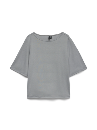 Vero Moda T-shirt manica corta in lurex grigio argento 10296866 ULTIMATE GREY-SILVER LUREX VERO MODA