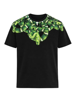 County of Milan T-shirt bambino in jersey stampa snake nero